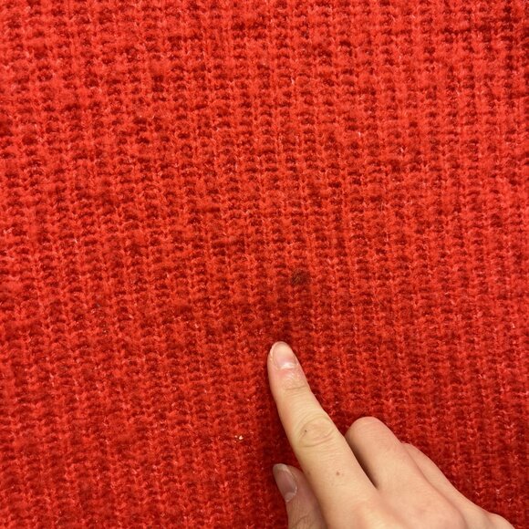 Womance Atelier Quebec Heavy Chunky Oversize Knit Cozy Shawl Neck Red Women Sz S - Picture 8 of 16